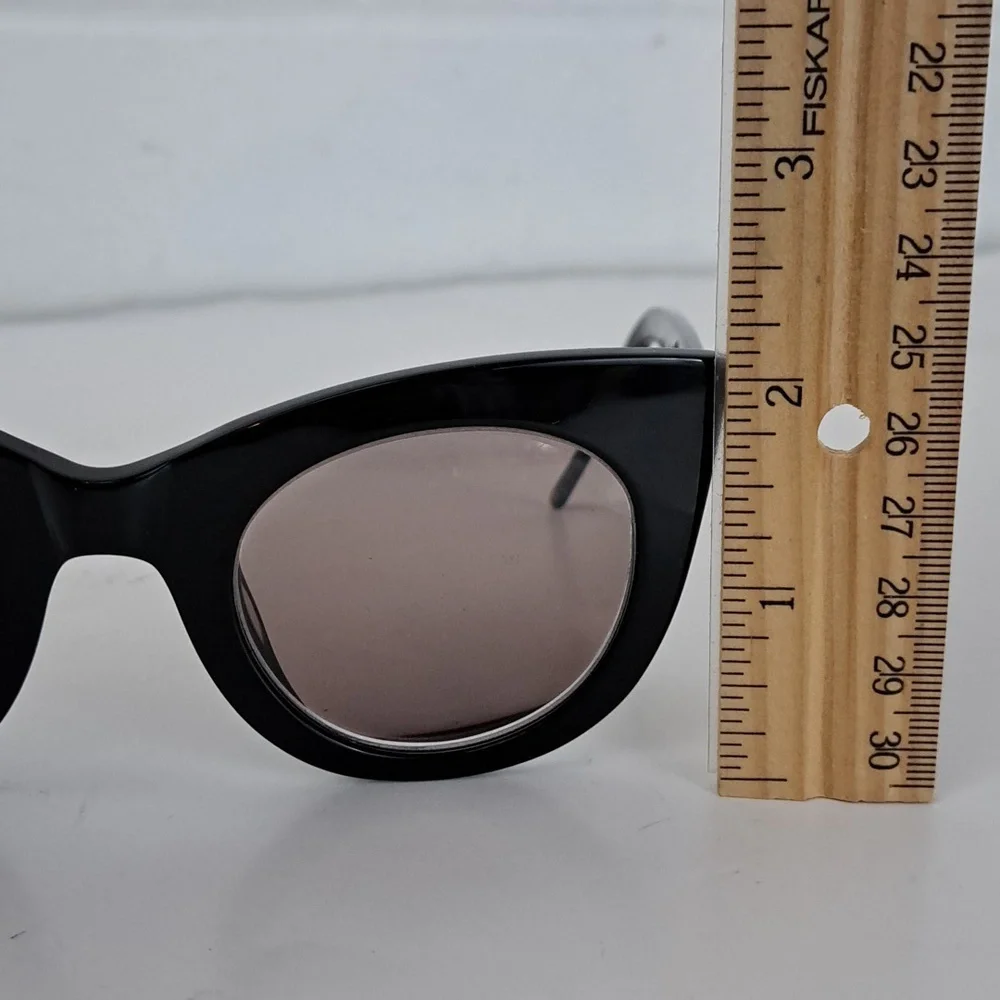 Kirby Cross chunky cat eye black sunglasses with Versace case